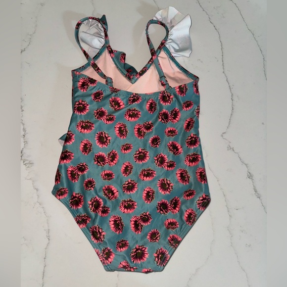 98 Coast Av ONE PIECE SWIMSUIT RUFFLE ADJUSTABLE STRAP SIZE 2/4 GIRLS - Picture 4 of 5